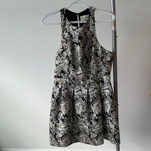 Abercrombie & Fitch Black and Cream Floral Mini Dress